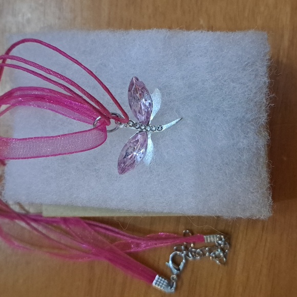 Alexandrite Crystal Dragonfly Necklace - Picture 4 of 5